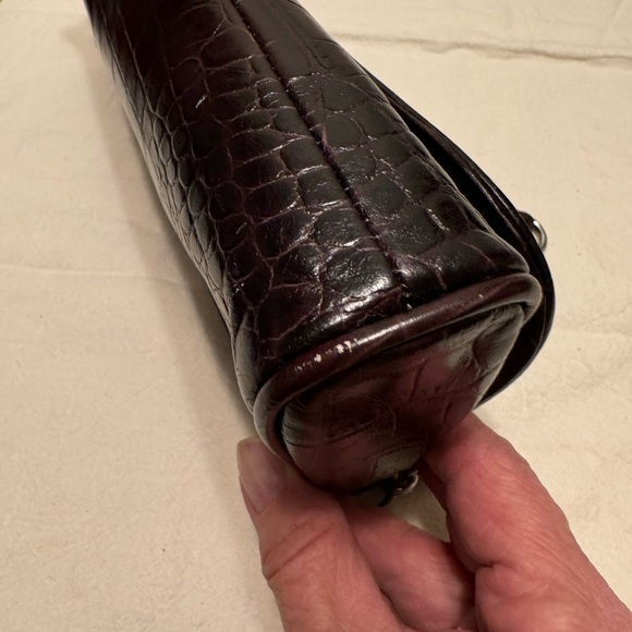 Ann Taylor Croc Embossed Clutch Handbag - Picture 13 of 14